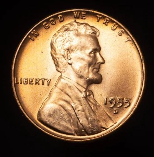 ✅ 1955-D Lincoln Wheat Cent - GEM BU -  BEAUTIFUL  GOLDEN LUSTER