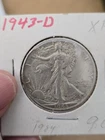 1943 D Walking Liberty Half 1914 quarter,  1942 Dime