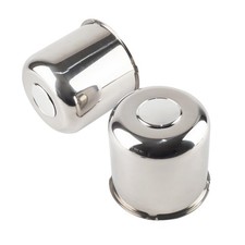 2Pcs 5.15" Stainless Trailer Wheel Center Caps, 4.95" H Chrome corrosion ...