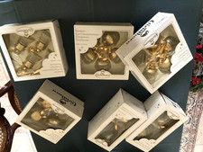 22x Christborn Christbaum Kugeln / Glocken, mundgeblasen, handverziert - VINTAGE