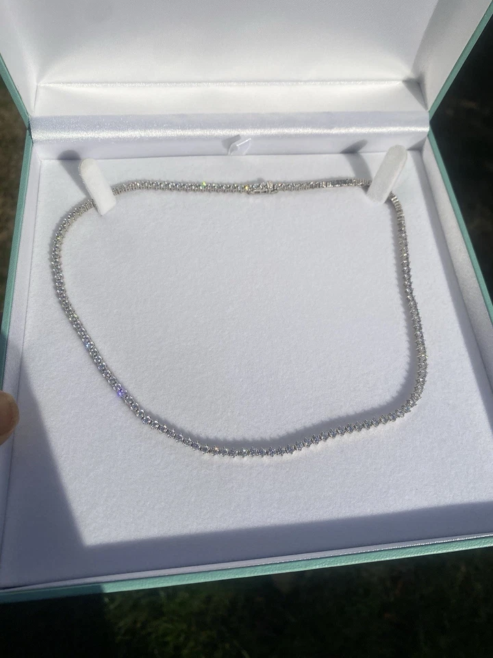 Collana Argento Con Diamanti Sintetici - Immagine 4 di 4