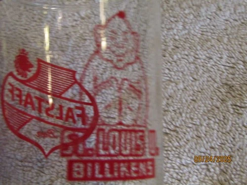 Vintage FALSTAFF Beer Glass ST LOUIS UNIVERSITY BILLIKENS 1960 Federal 4.25"