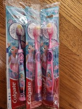 3 PACK Colgate Extra Soft Kids Toothbrush Mermaid Design Suction Tongue CLEANER