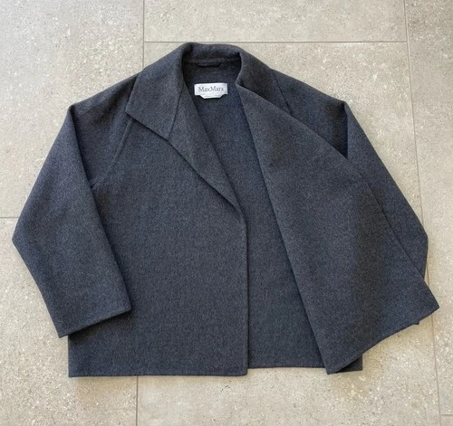 Max Mara Virgin Wool Angora Short Jacket Gray Women’s Size 4 Coat Small