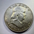 1951 Franklin Silver Half Dollar Liberty Bell Reverse Circulated Coin