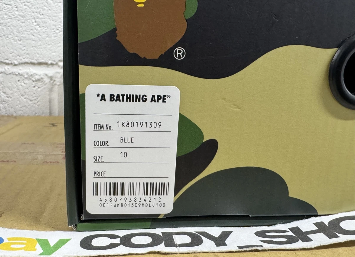 A Bathing Ape BAPE Bapesta OS M2 BLUE size 10 Men's *SHOE BOX ONLY