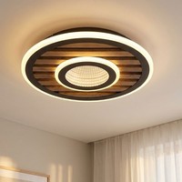 Led Wohnzimmerlampe Deckenleuchte Holzoptik Schlafzimmerleuchte Schwarz D 40 Cm