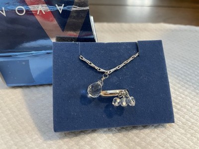 Avon Vintage 2005 Briolette Drop Anklet and Toe Ring - Clear