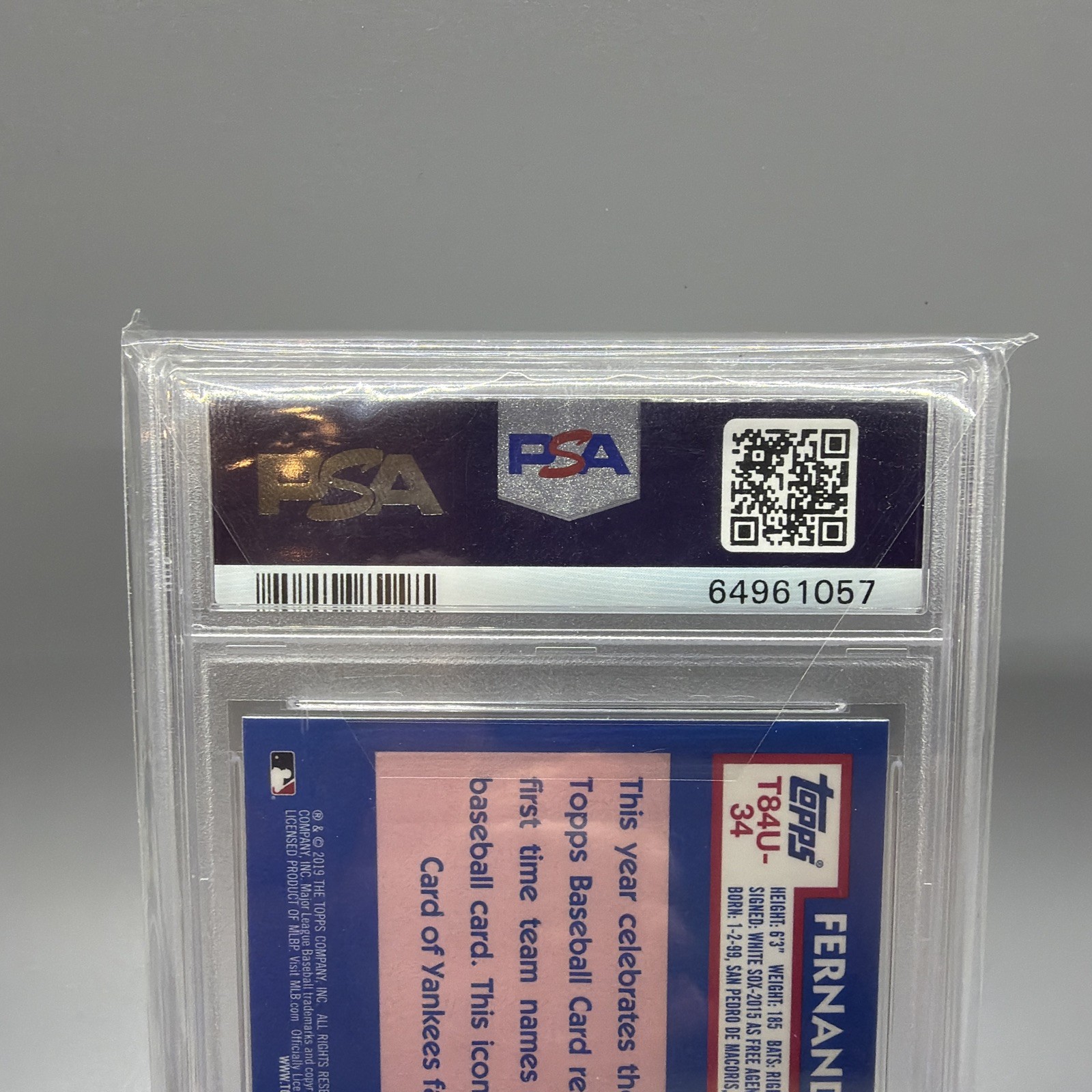 2019 Topps Silver Pack Fernando Tatis Jr 1984 Chrome Refractor #34 RC PSA 9 Mint view 5