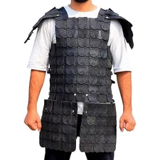 Viking Men's Leather Lamellar Armor With Tasset Armour For LARP & Cosplay Armor