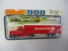 Matchbox Lesney Long Hauls TP-24 Box Truck- "FIRESTONE" LABELS, carded