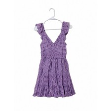 LoveShackFancy Presline Mini Dress Lilac Dream Floral Ruffle XXS