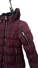 london fog kids coat size M 10-12 detachable Hoddie Burgundy Marron Color EUC