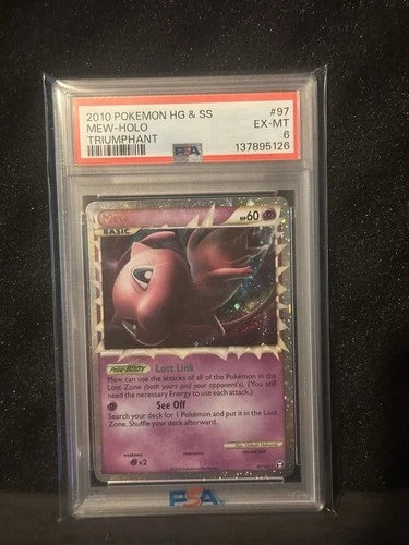 2010 Pokemon Triumphant Mew Prime Holo #97 Heartgold & Soulsilver PSA 6