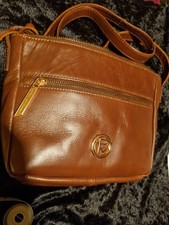 Brown Leather Pure Luxuries London Crossbody Bag,  Rose Gold Hardware Used Twice