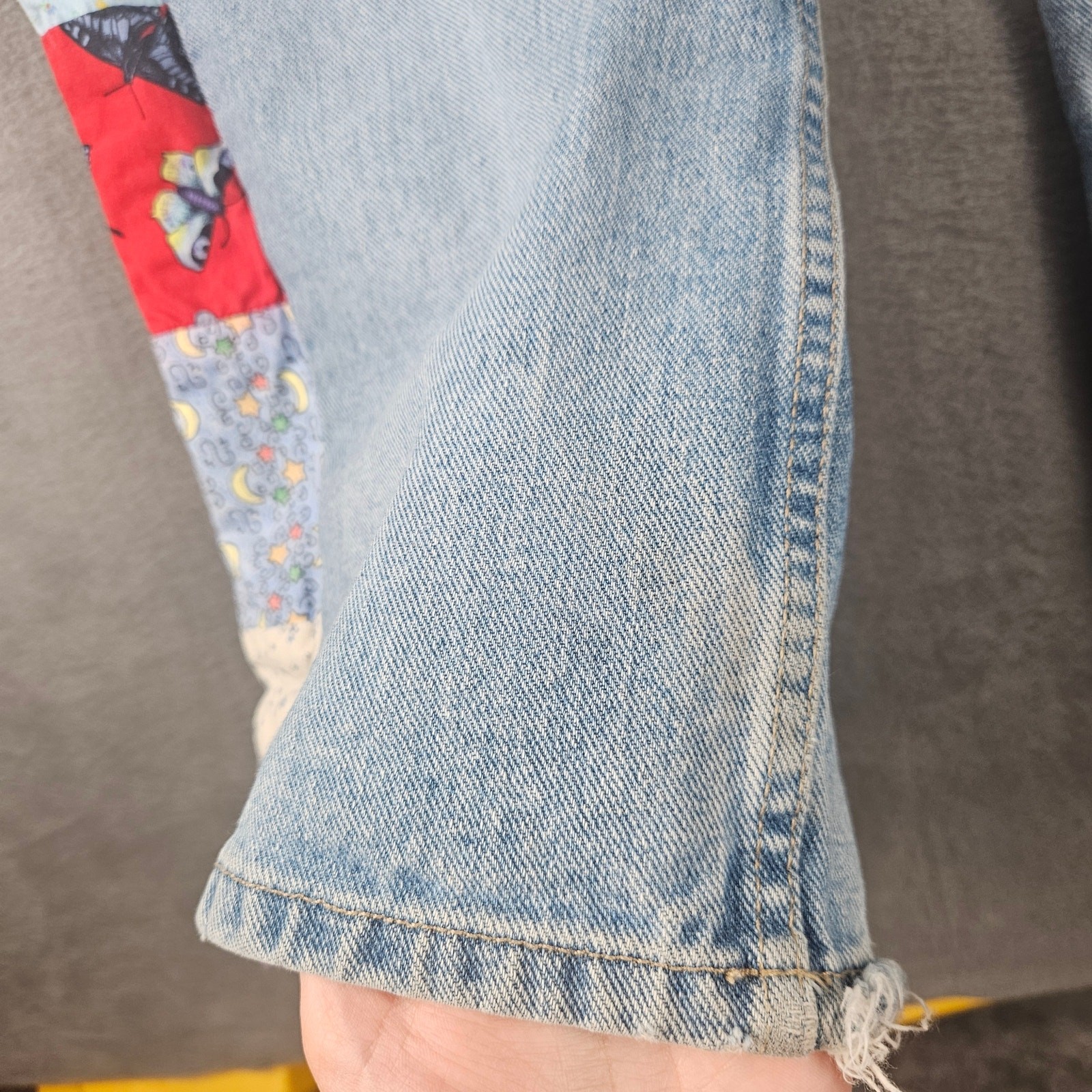 Homemade Patchwork Artsy Side Panel Straight Leg … - image 4