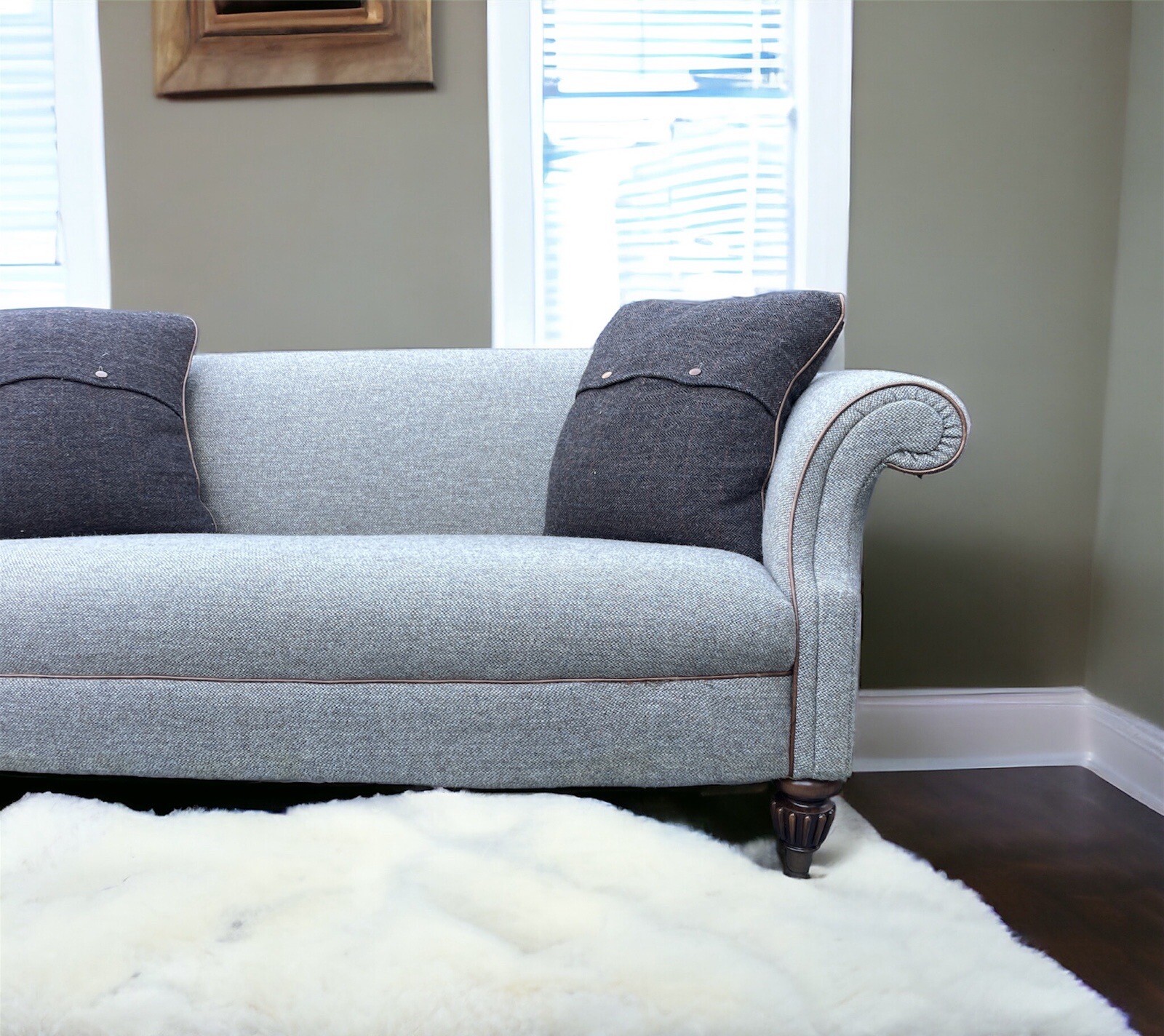 TETRAD HARRIS TWEED BOWMORE MIDI 3 SEATER CHESTERFIELD SOFA SETTEE RRP