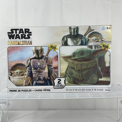 NEW-Star Wars the Mandalorian Disney 3D Puzzles 2-Puzzles 500 pieces Yoda.   