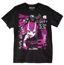 Square Apple Studios Juniors Moody Punk Girl Boyfriend Fit Shirt NWT XS-2XL