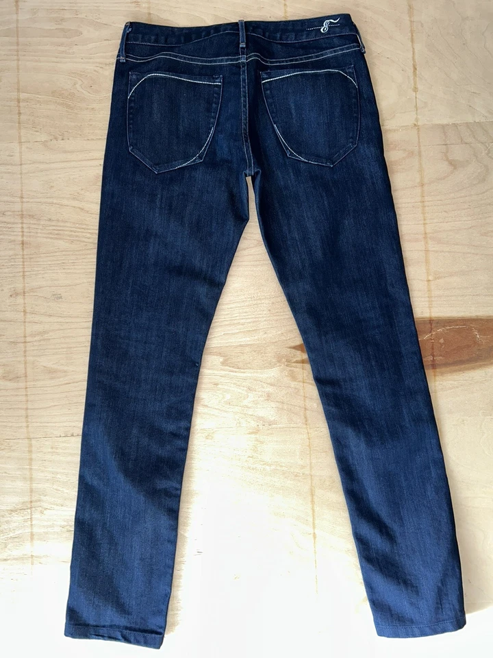 Jeans feminino Harlan 93 jeans azul índigo costurado mais sinceramente feito nos EUA tamanho 29x30 - Imagem 3 de 4