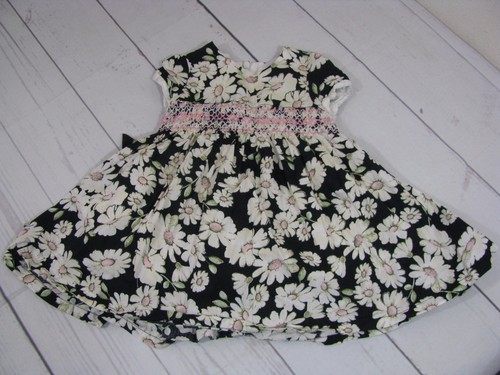 Vestido floral negro The Children's Place Girls con funda de pañal talla 6-9 M - Imagen 2 de 5
