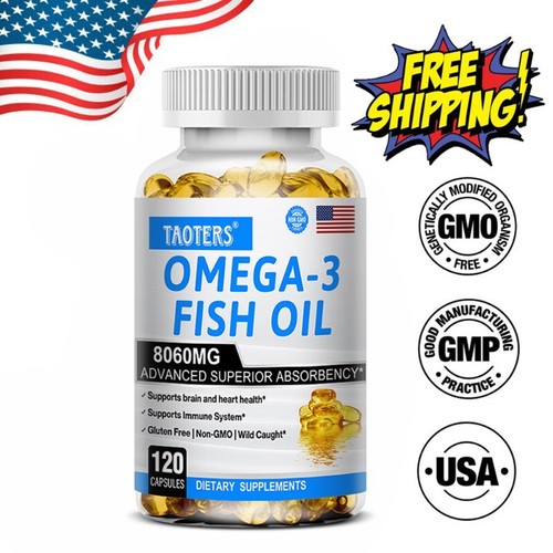 🔥 Omega 3 Fischöl 8060mg Weichkapseln DHA/EPA fördern die allgemeine Gesundheit ⭐ - Bild 1 von 13