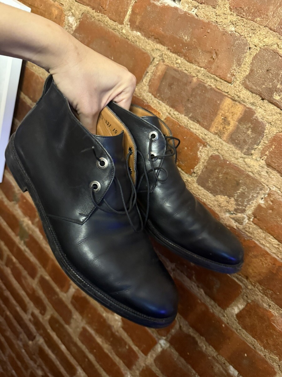 Salvatore Ferragamo Men\'s Black Leather Chukka Boots Size 11? Salvatore Ferragamo Mens Italian Black Leather Chukka Boots main image 2