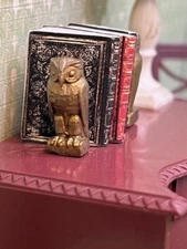 1:12 Miniature Dollhouse Art Deco Pair Owl Bookends No Books