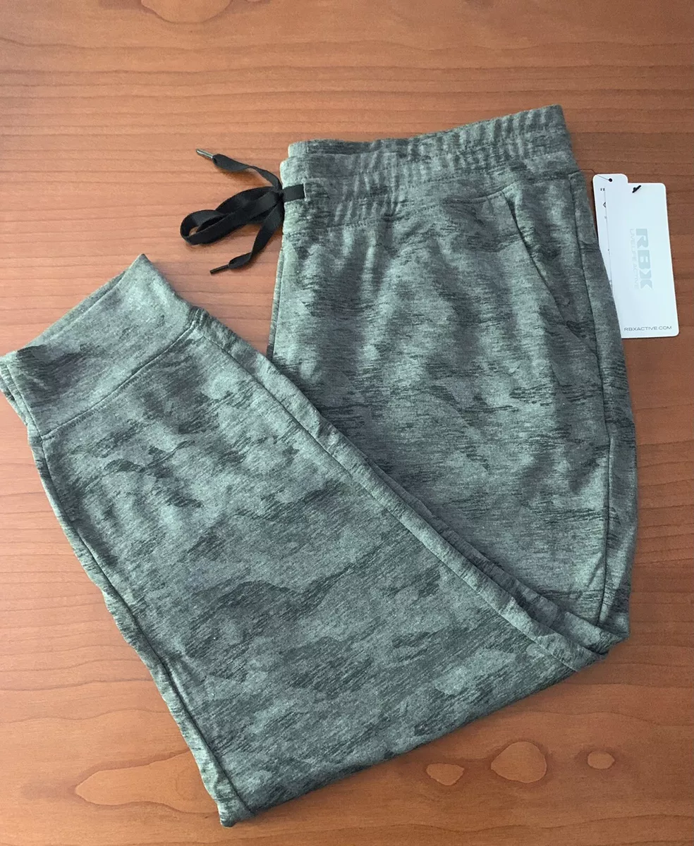 $68 RBX Active French Terry Relaxed Fit Cropped Jogger Pants Gray