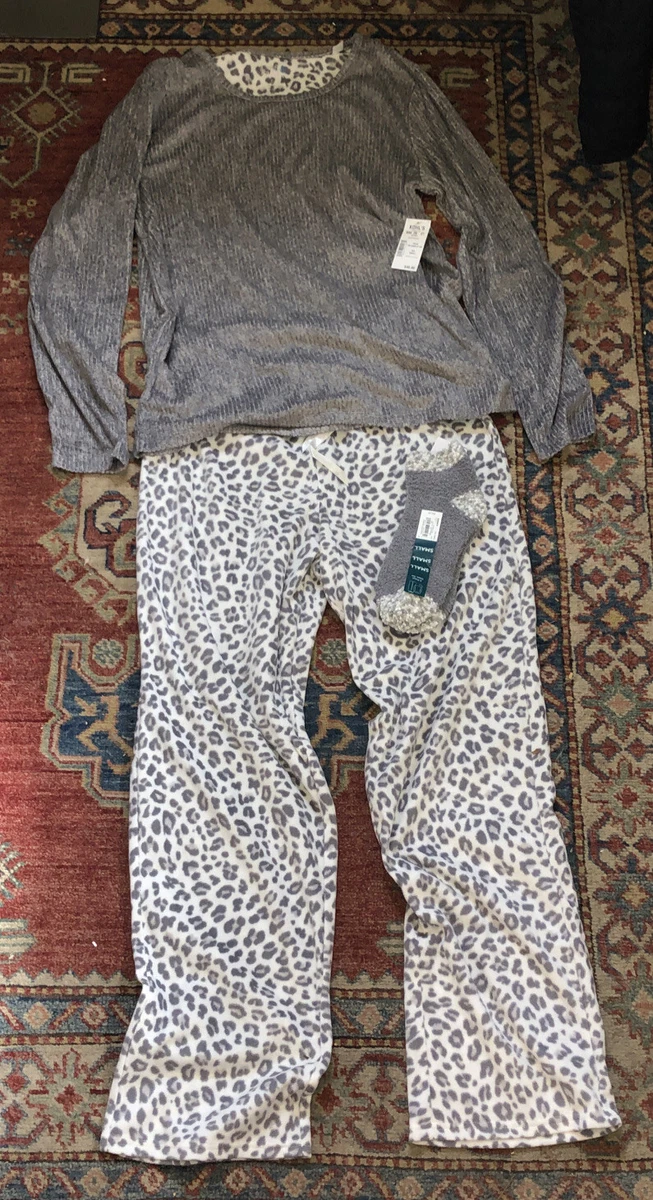 Grey leopard print pjs sale