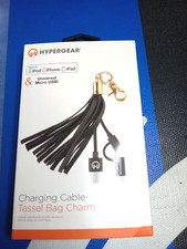 HYPERGEAR Charging Cable Tassel Bag Charm BLACK 