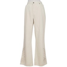 RALPH LAUREN Ivory Western Embroidered Hem Bootcut Jeans 14