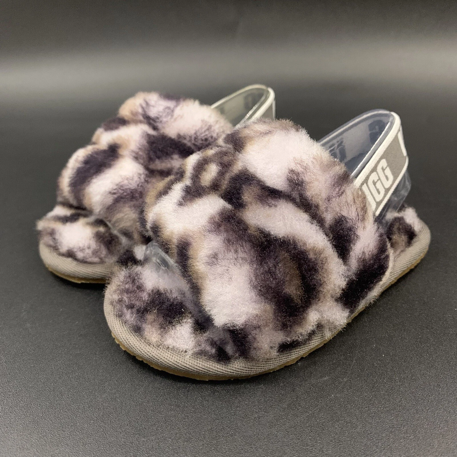 PUMA SANDALO SLINGBACK UGG TODDLER FLUFF YEAH SLIDE TAGLIA 7T PANTHER GRIGIO TEMPESTOSO