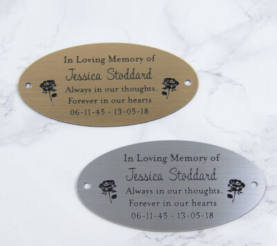 Personalisierte Gedenkbank Plakette, Erinnerungsgrabschild, Gartentafel Rosen