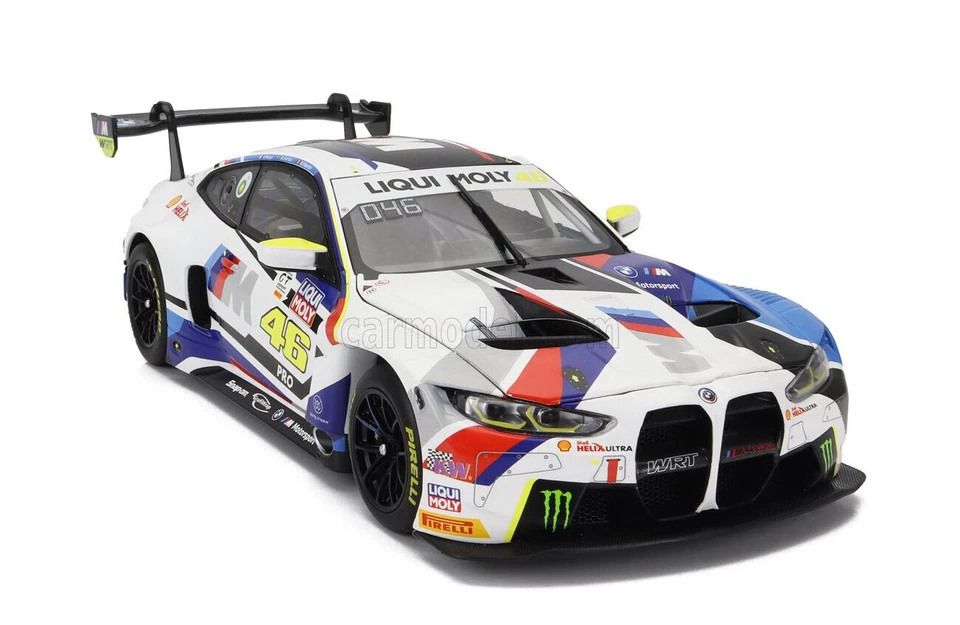 MINICHAMPS 1:18 VALENTINO ROSSI BMW M4 GT3 TEAM WRT #46 6th 12h BATHURST 2023 - Immagine 4 di 4