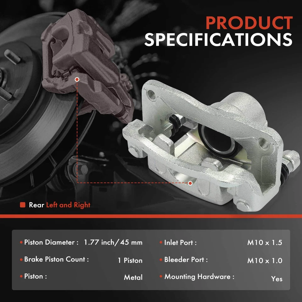 Par de pinzas de freno de disco traseras con soporte para Hyundai Genesis 2009 2010 2011 Foto 2 de 4