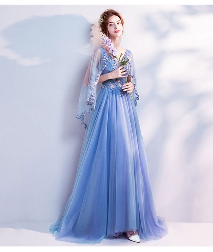 Noble Lace Evening Formal Party Ball Gown Prom Bridesmaid Long Dress TSJY1857 - Picture 8 of 12