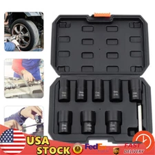 8Pcs Wheel Lug Nut Remover Kit Wheel Lock Removal Locked Nut Bolt Extractor Tool