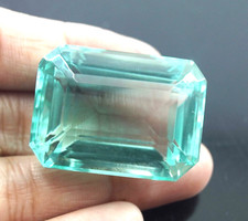 GiE Certified Natural Brazilian 129 Ct Emerald Cut Green Topaz Loose Gemstone