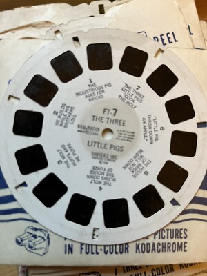 Sawyer s View-Master - 1948, FT-7. Die drei kleinen Schweinchen. Mit Original Hülle.