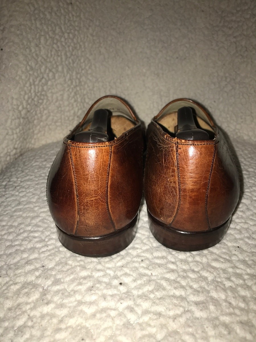 Mens Size 10.5 Mezlan Shoes Barcelona Tan Brown Leather Cap  display picture 1