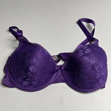 MaMia Woman’s Size 36D Purple Lace Padded Under Wire Bra