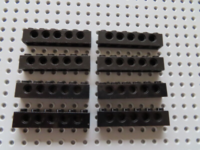 LEGO 8  x Technic Stein 3894 Lochbalken schwarz 1x6 5 Löcher