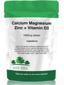 Calcium + Zinc de magnésium + Vitamine D3 1000mg Comprimés – Santé des os & Immunité