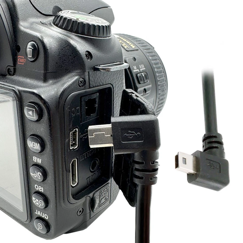 CY Mini USB 5Pin Right Angled 90 Degree Male to Female Extension Cable 30cm - Image 2 of 4