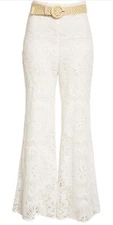 NWT Authentic Zimmermann Chintz Doily Lace Pants size AU 4 US 12 White Ivory