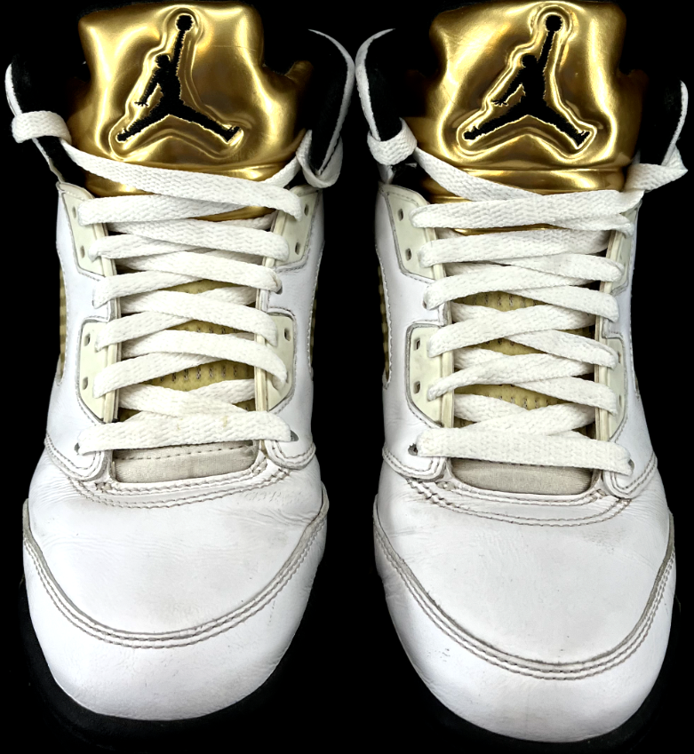 Nike Air Jordan 5 Retro GS Olympic 440888-133 White Gold Lace-Up