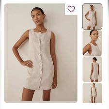 NWT Reformation Danna Linen Dress in Oatmeal, size medium