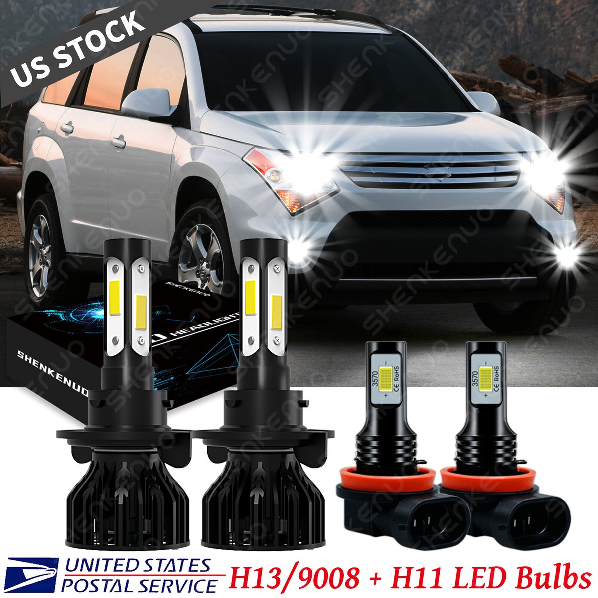 For Suzuki XL-7 2007-2009 XL7 Combo LED Headlight + Fog Lights 4x