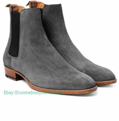 Handmade Men's Dress Gray Chelsea Boots, Suede Leather Boots for Men, Ankle Boot | eBay Handmade Men's Dress Gray Chelsea Boots, Suede Leather Boots for Men, Ankle Boot | eBay